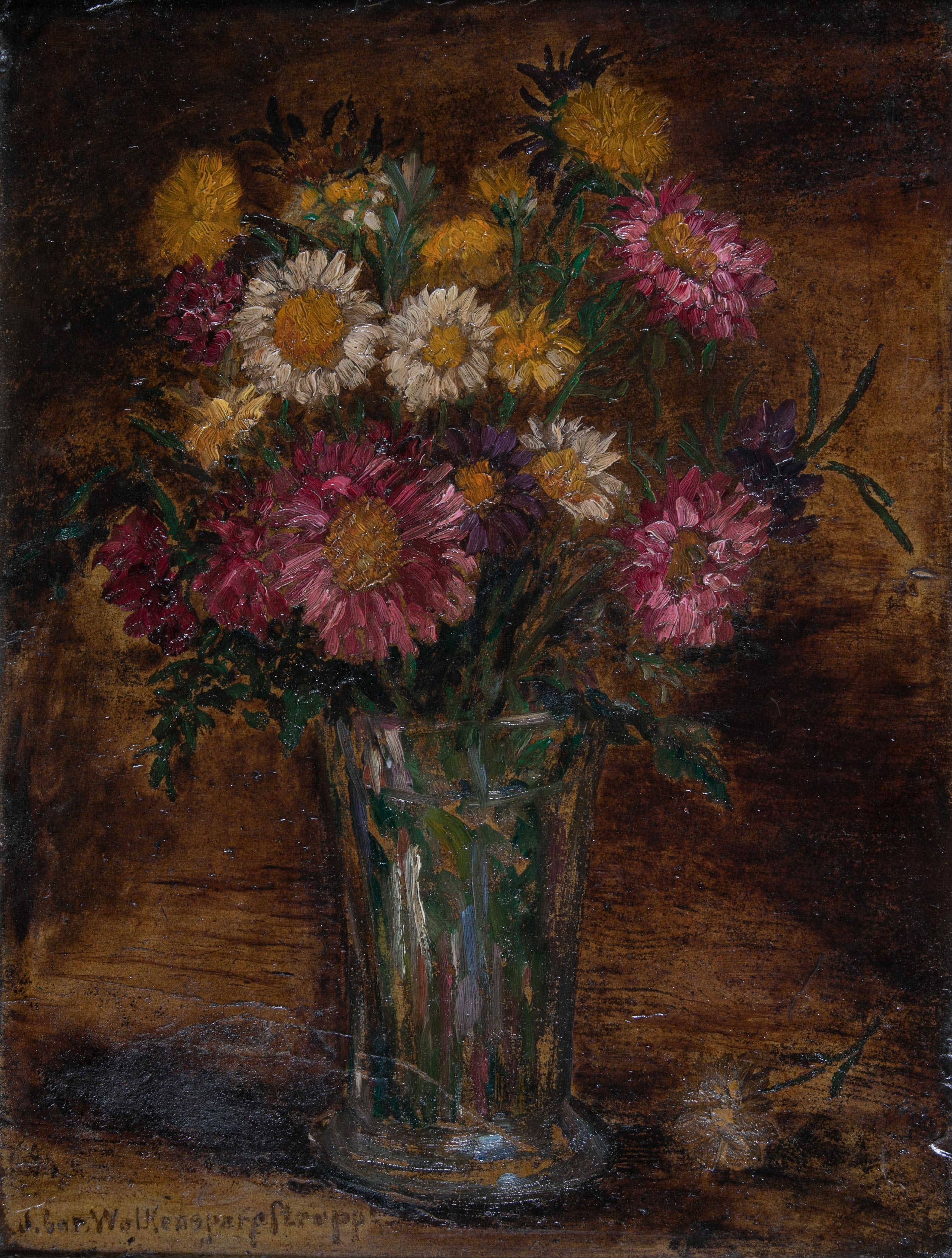 Aster Flowers in a Vase