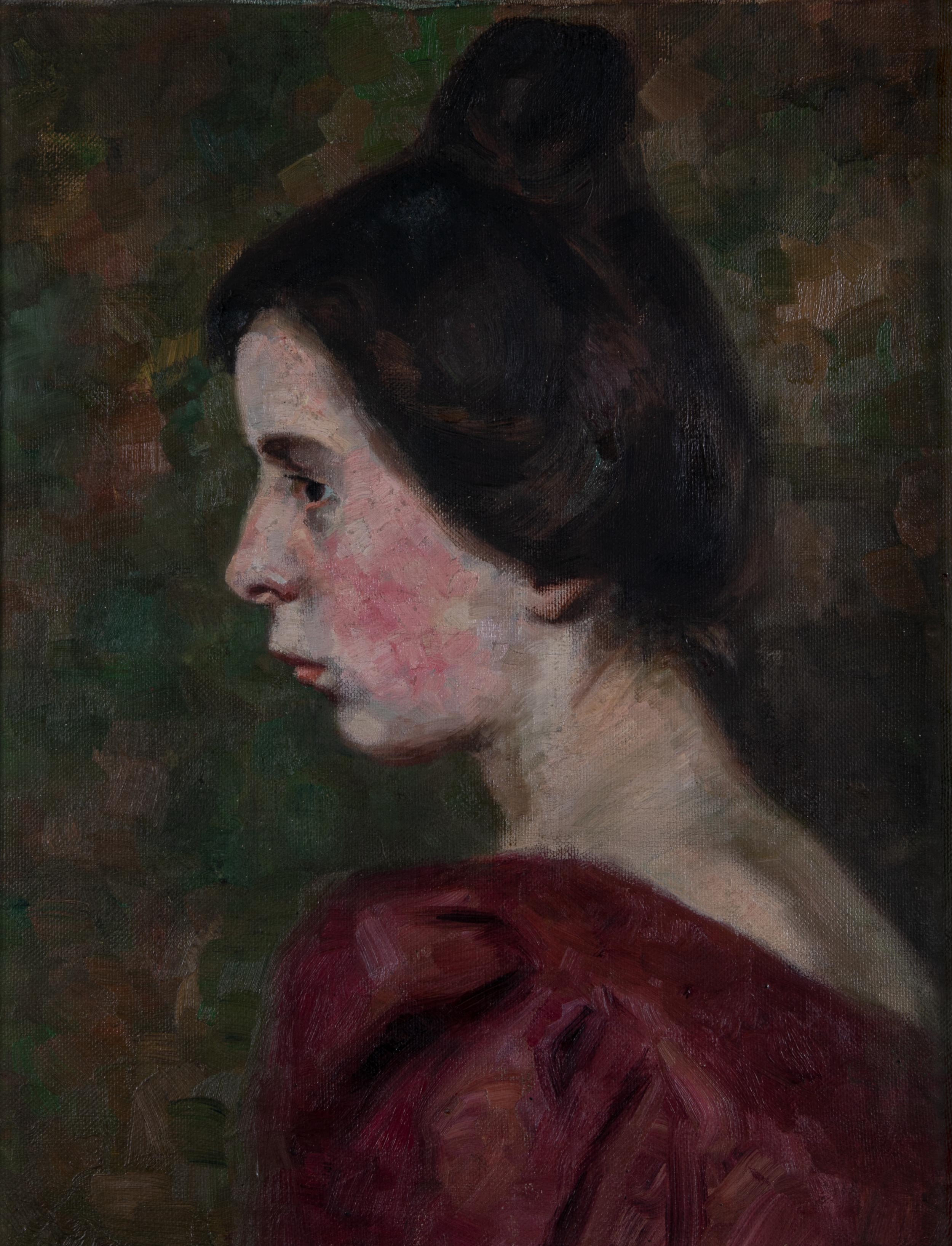 Portrait of a Young Woman in Left Profile