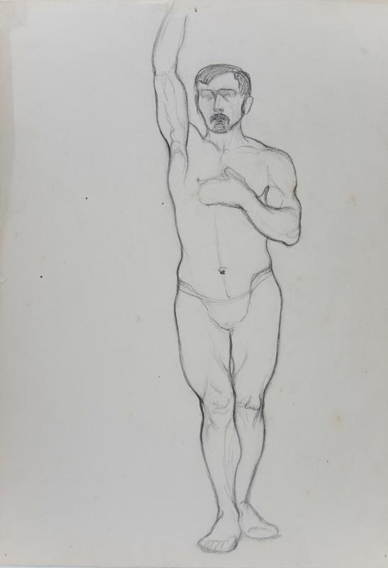 Study VIIMale Nude with Raised Arm