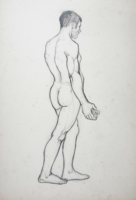 Study VIIIMale Nude with Stone in Hand