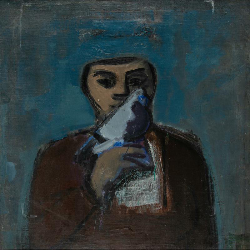 Self-Portrait with Pigeon