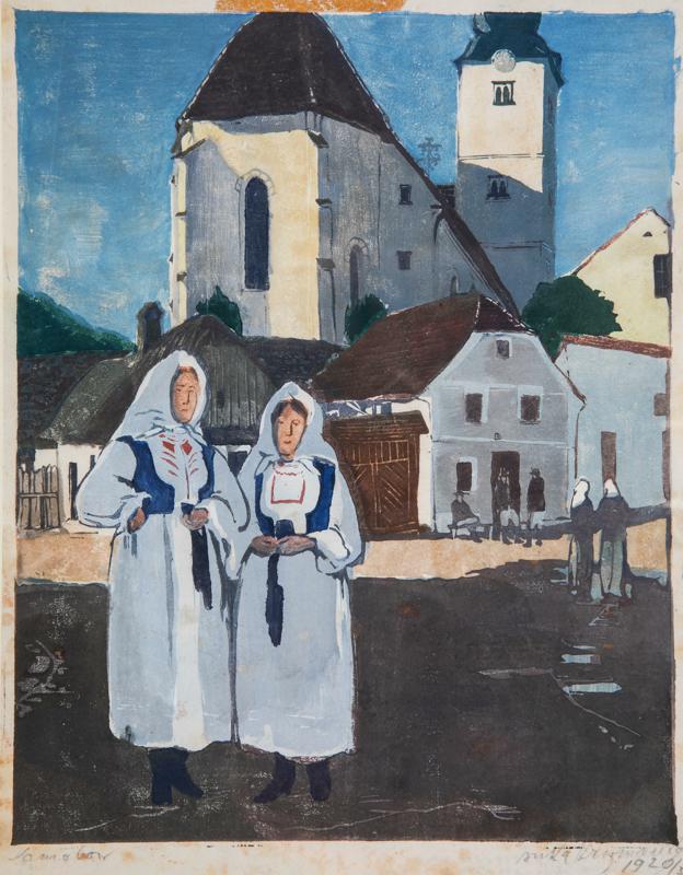 Samobor with Two Peasant Women in the Foreground