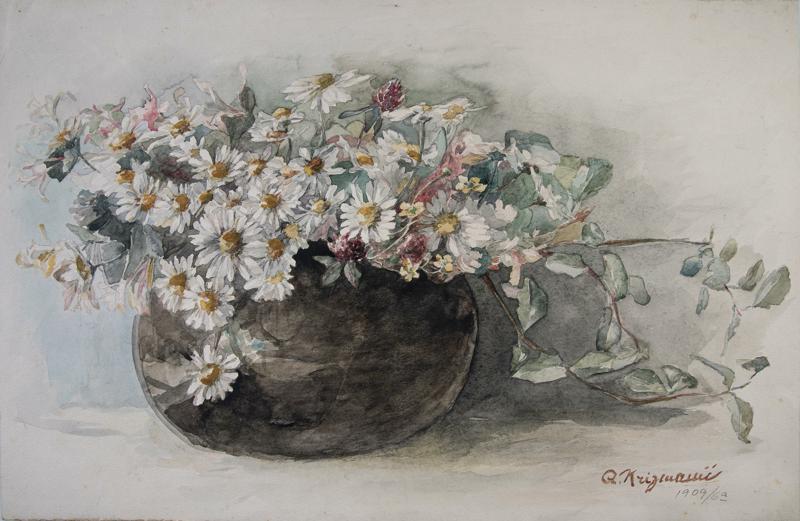 Daisies in a Round Bowl