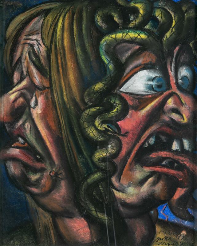 Self-Portrait with Tearful and Angry Face