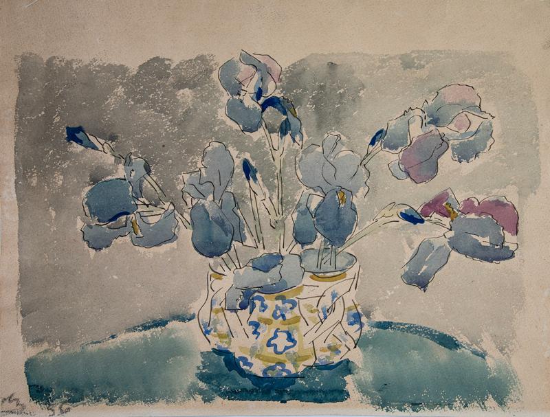 Irises in a Vase