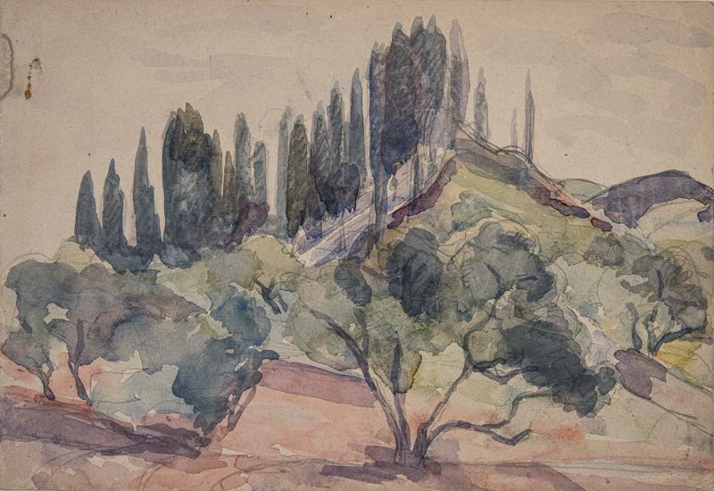 Korčula, Hill with Cypresses I