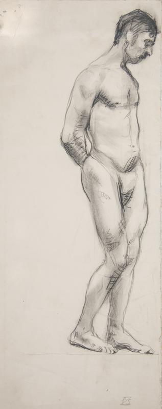 Male Nude with Hand on Back