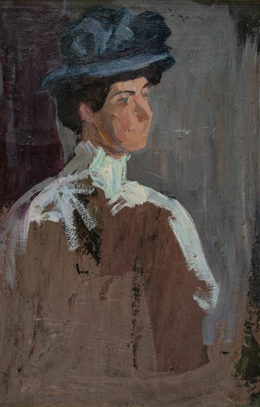 Portrait-Sketch of Woman with Blue Hat