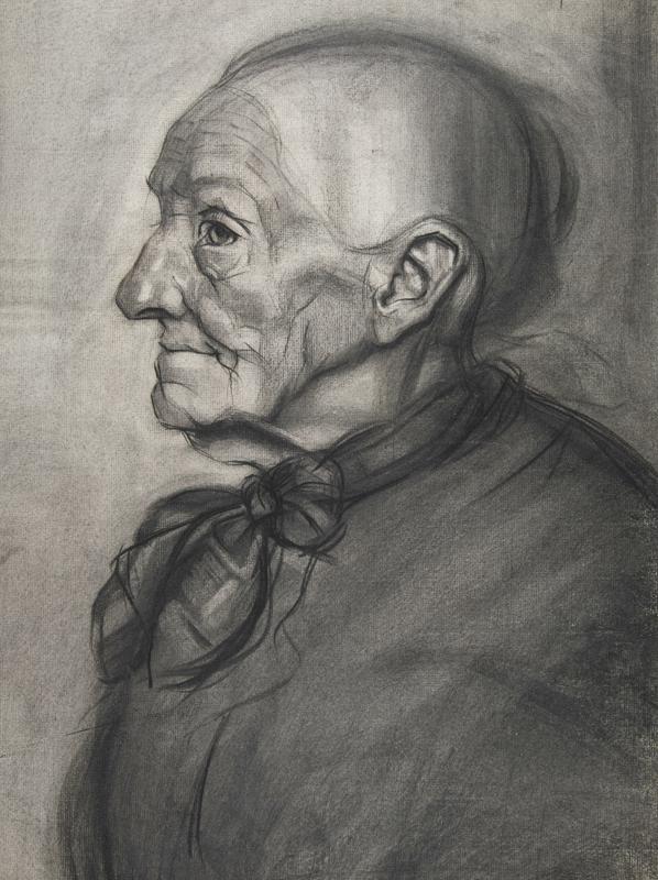 Profile Portrait of an Old Woman