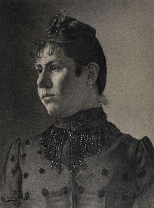 Portrait of a Young Woman in Half Profile