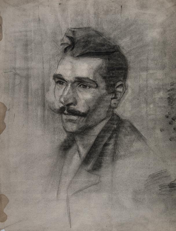 Portrait of a Man with Thin Mustache