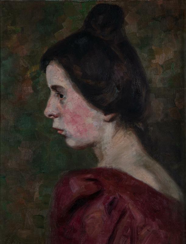 Portrait of a Young Woman in Left Profile