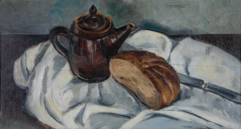 Still Life with Teapot and Cornbread