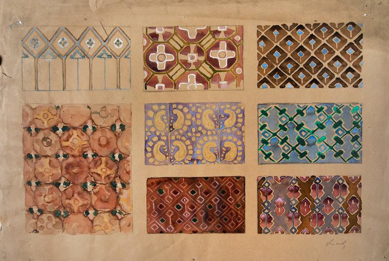 Eight Ornamental Panels